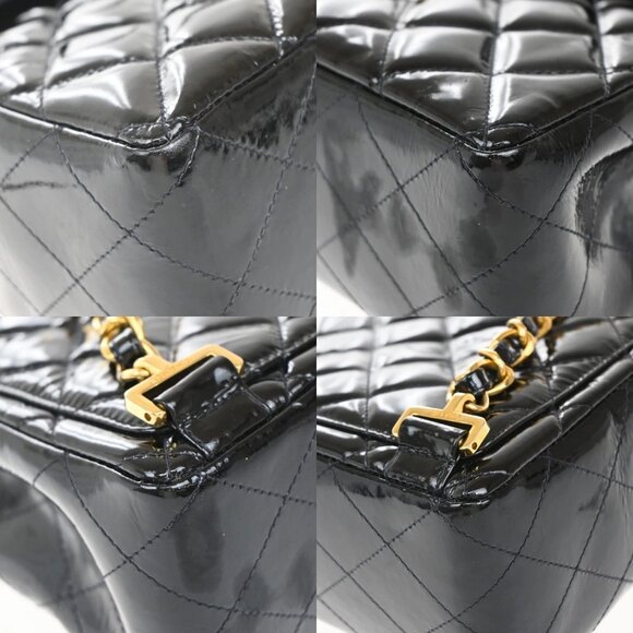 CHANEL CC Matelasse Chain Backpack Bag Patent Leather Black GHW Vintage 898RF602 - Picture 8 of 16